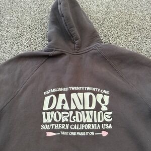 Dandy Worldwide Hoodie Womens Large Pink Heart Sleeves Oversized Sweatshirt Boxy